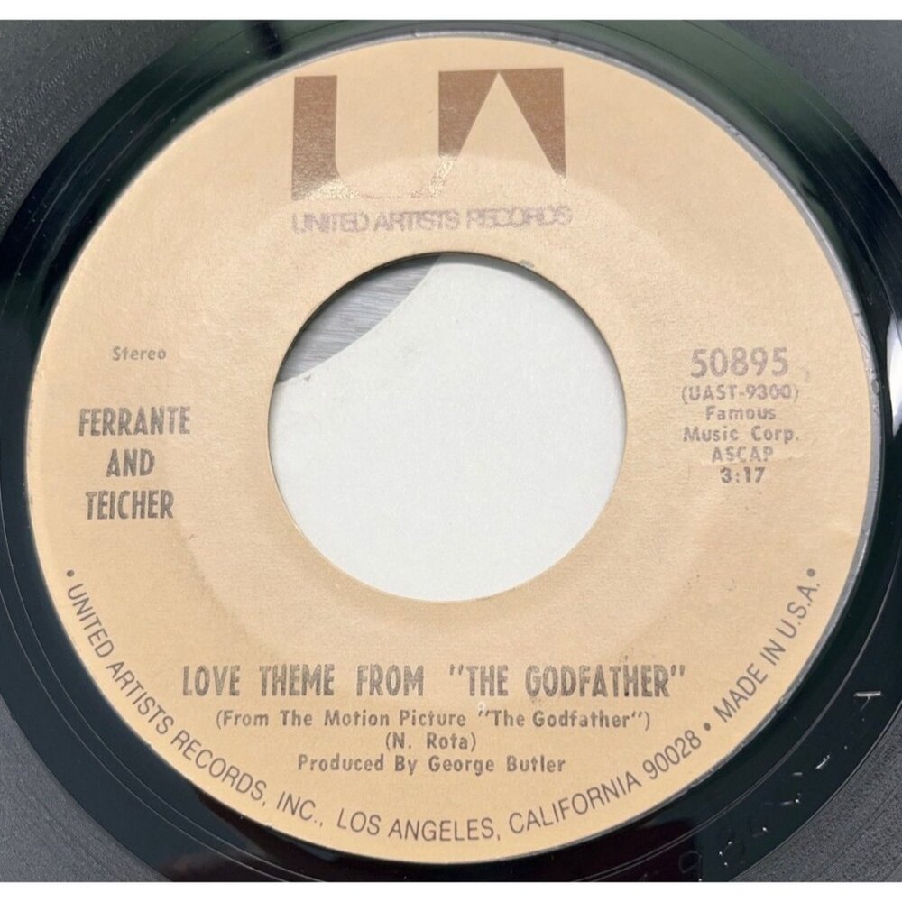 Love Theme from the Godfather / Theres a New Day 45 Vinyl Ferrante Teicher